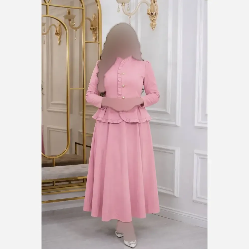 ست کت دامن مازراتی زنانه طرح عروسک سایز بزرگ فری سایز تا 48