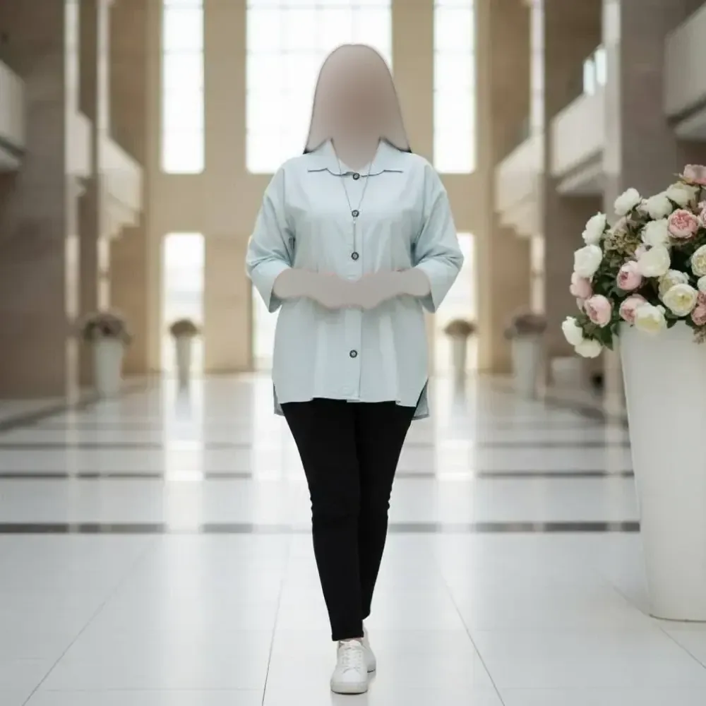 مانتو باکسی ستایش جنس لنین پنبه فری سایز