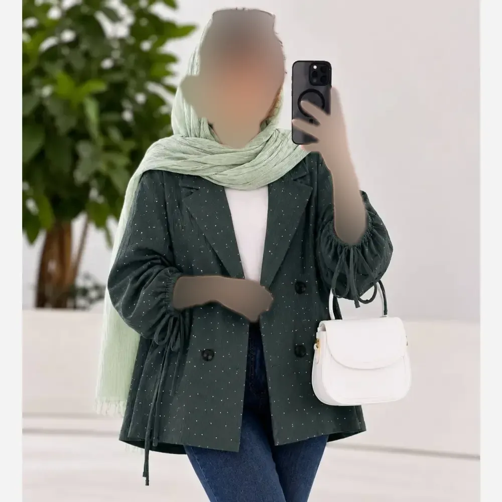 کت پانچ آیوا بارانی نگینی زنانه سایز فری تا 48