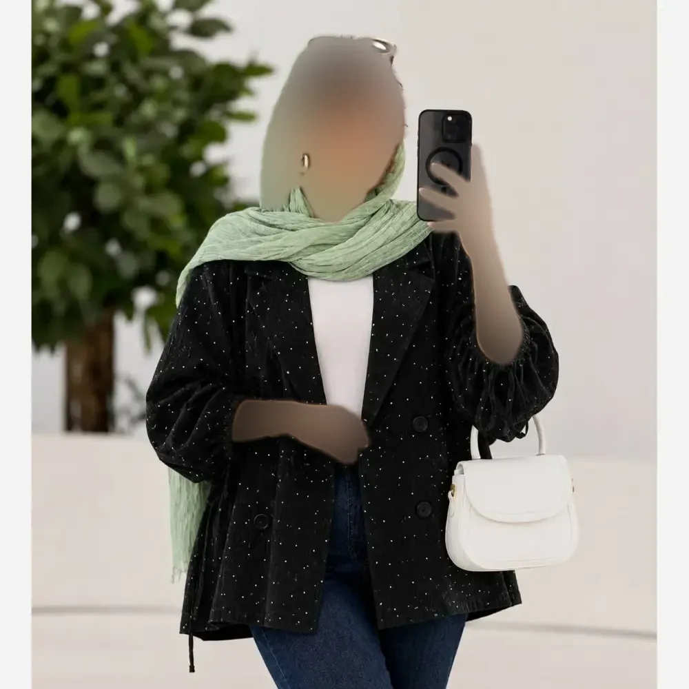 کت پانچ آیوا بارانی نگینی زنانه سایز فری تا 48
