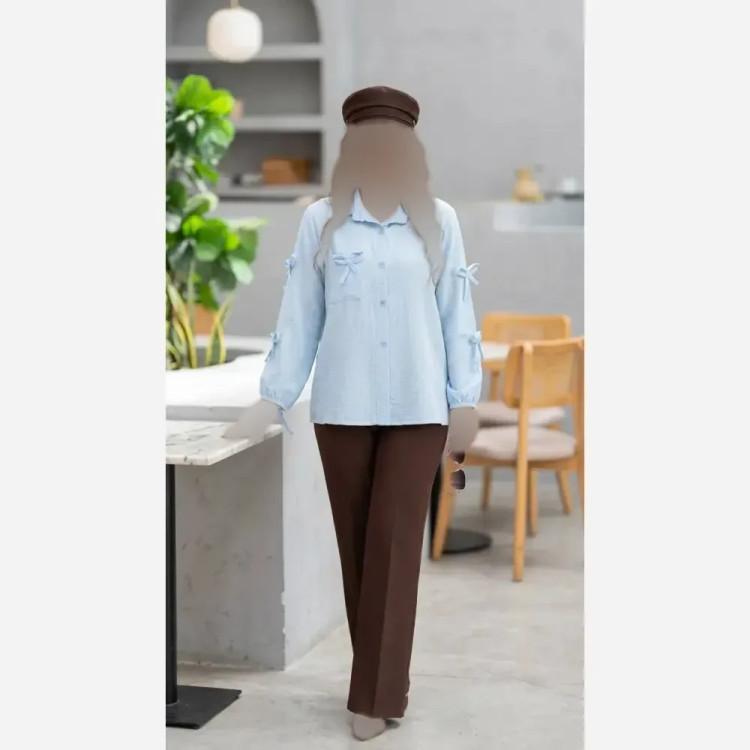 شومیز مانتویی تینا 288 جنس ینزی درجه یک سایز فری رنگ بندی مشکی یشمی سورمه ای آبی صورتی قهوه ای