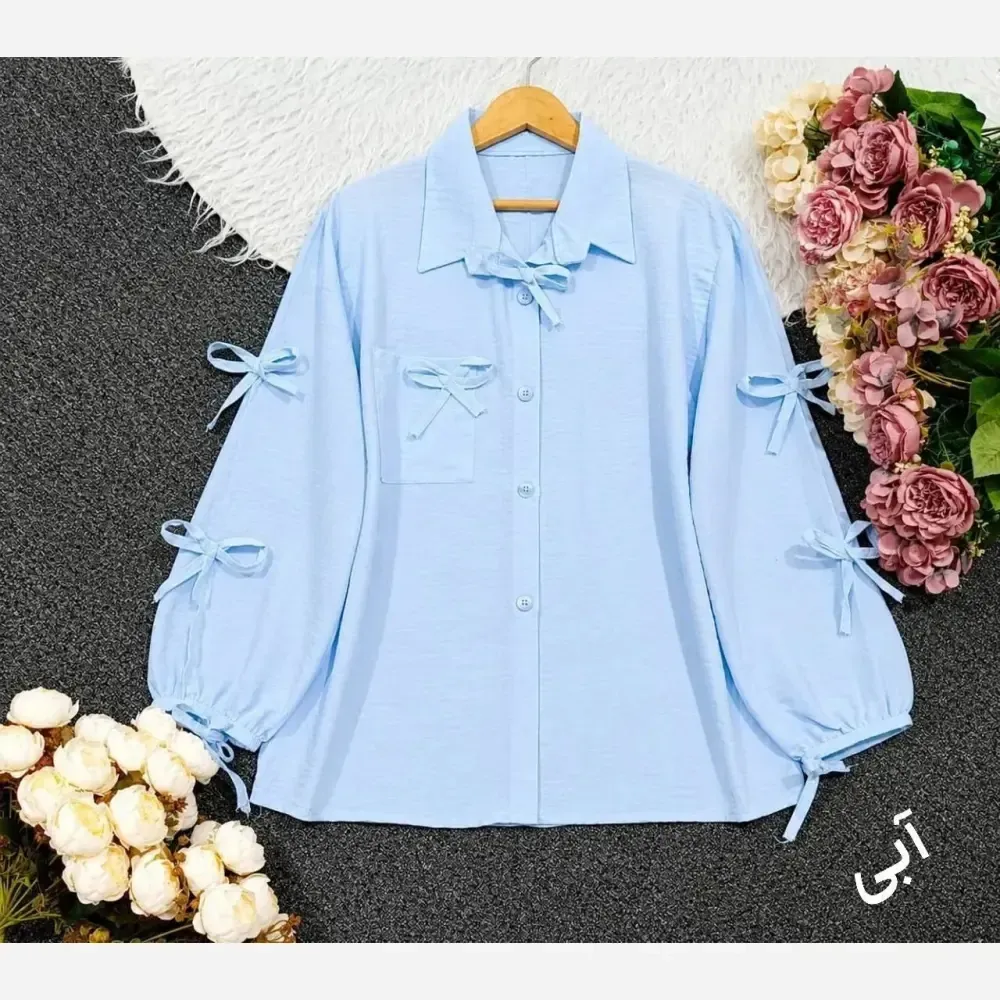 شومیز مانتویی تینا 288 جنس ینزی درجه یک سایز فری رنگ بندی مشکی یشمی سورمه ای آبی صورتی قهوه ای