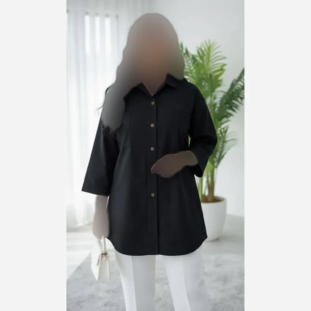شومیز باکسی جیب دوبل داکرون زنانه در رنگهای کله غازی، زرشکی، آبی و کاربنی در سایزهای 1 و 2