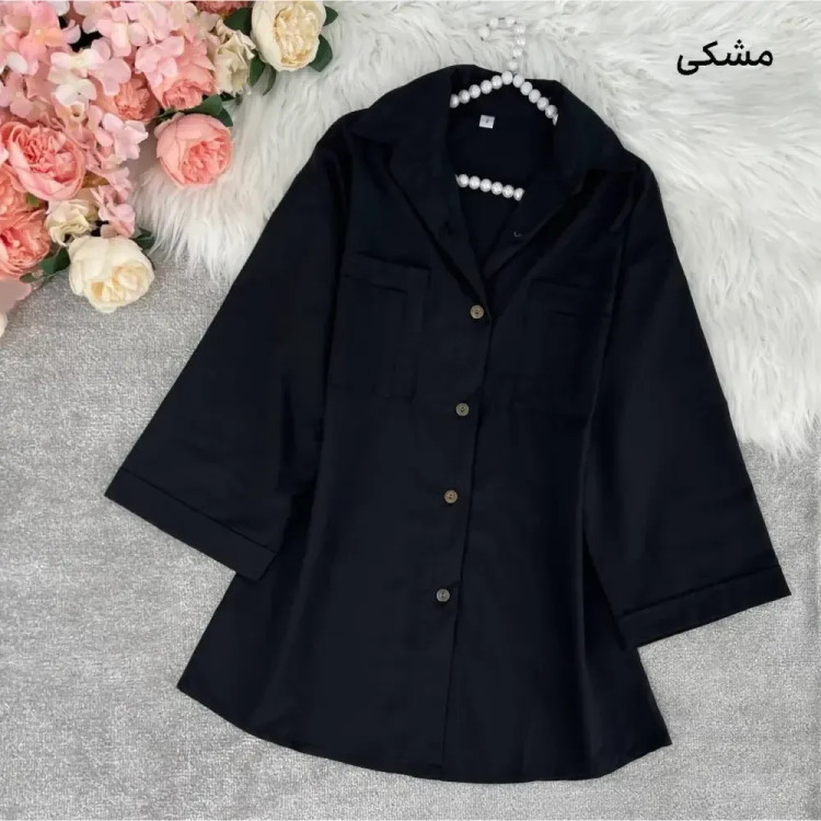 شومیز باکسی جیب دوبل داکرون زنانه در رنگهای کله غازی، زرشکی، آبی و کاربنی در سایزهای 1 و 2