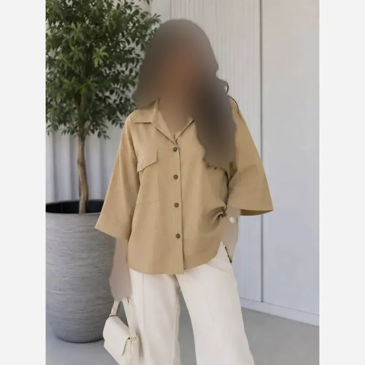 شومیز باکسی لینن درجه یک مشکی فری سایز تا 48