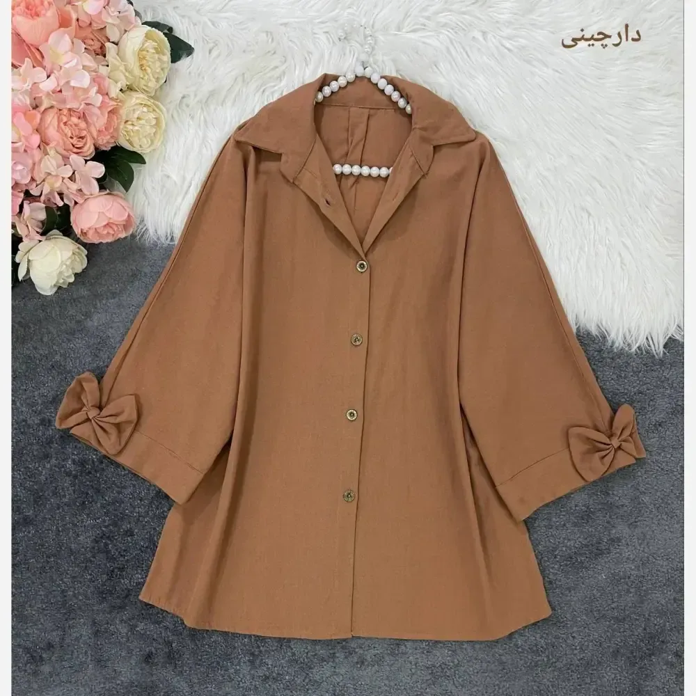 شومیز باکسی لینن درجه یک رنگ مشکی فری سایز