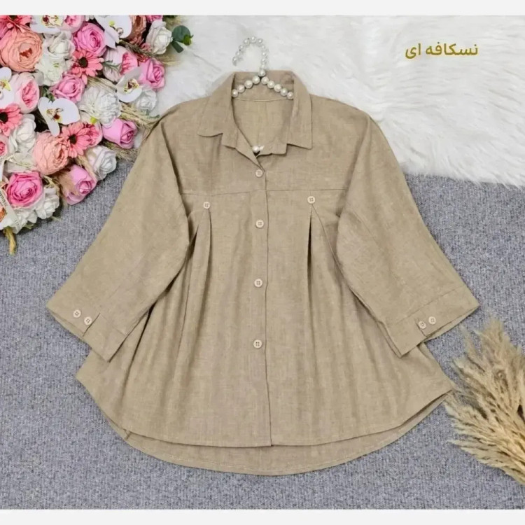 مانتو شانتون دو پیله خنک تابستانی فری سایز 38 تا 48