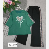 ست تیشرت و شلوار پنبه زنانه طرح بلوبری فری سایز