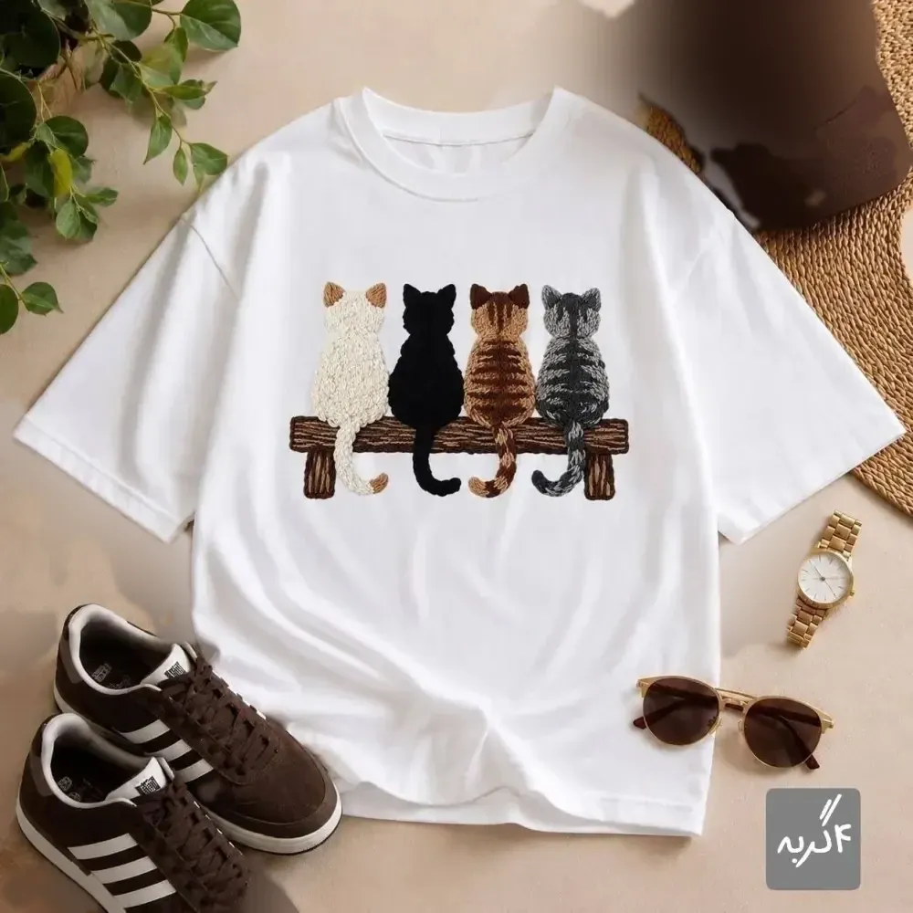 تیشرت لانگ عروسکی سوپر پنبه دختر گربه سایز 38 تا 48