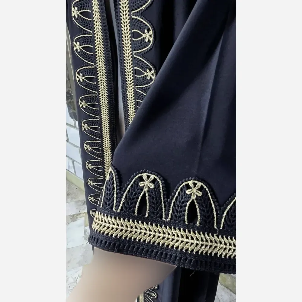 عبا مجلسی جلو باز زنانه جنس الیزه درجه یک رنگ مشکی قد 140