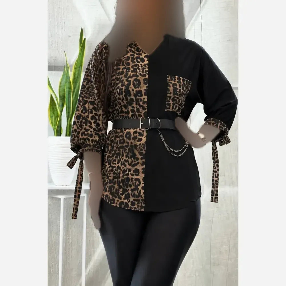 شومیز طرحدار نجلا جنس کرپ بوگاتی