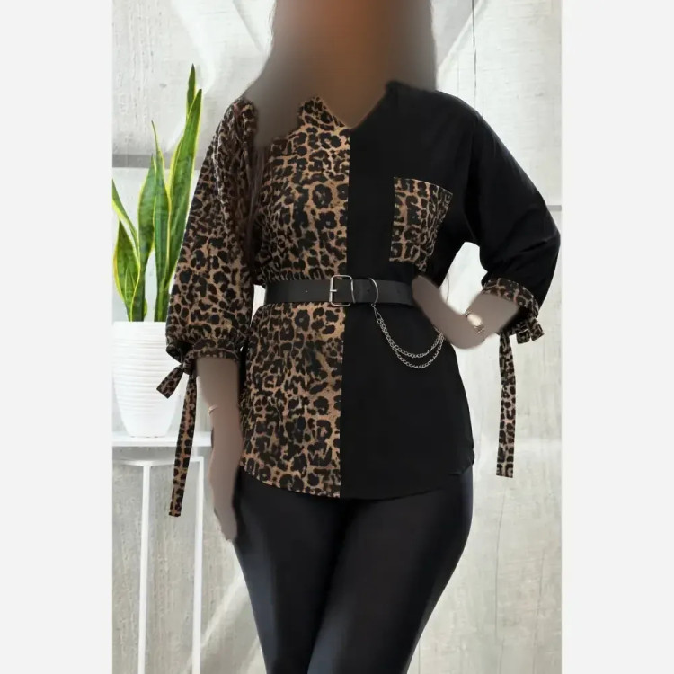 شومیز طرحدار نجلا جنس کرپ بوگاتی