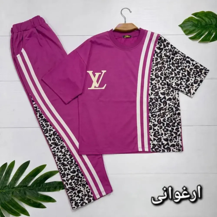 ست تیشرت و شلوار پنبه باکیفیت فری سایز 38 تا 46 ترانه
