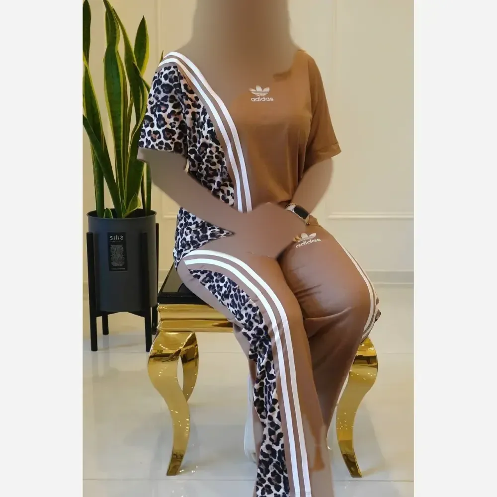 ست تیشرت و شلوار مدل ترانه جنس پنبه فری سایز