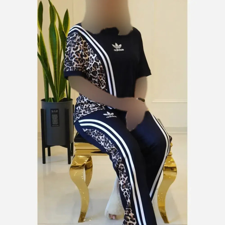 ست تیشرت و شلوار مدل ترانه جنس پنبه فری سایز