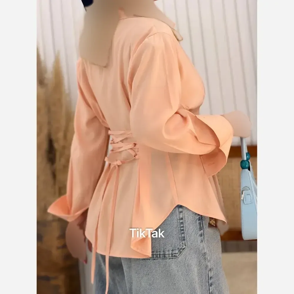 شومیز آلبورا لنین با کیفیت بند تنظیم سایز فری سایز زنانه