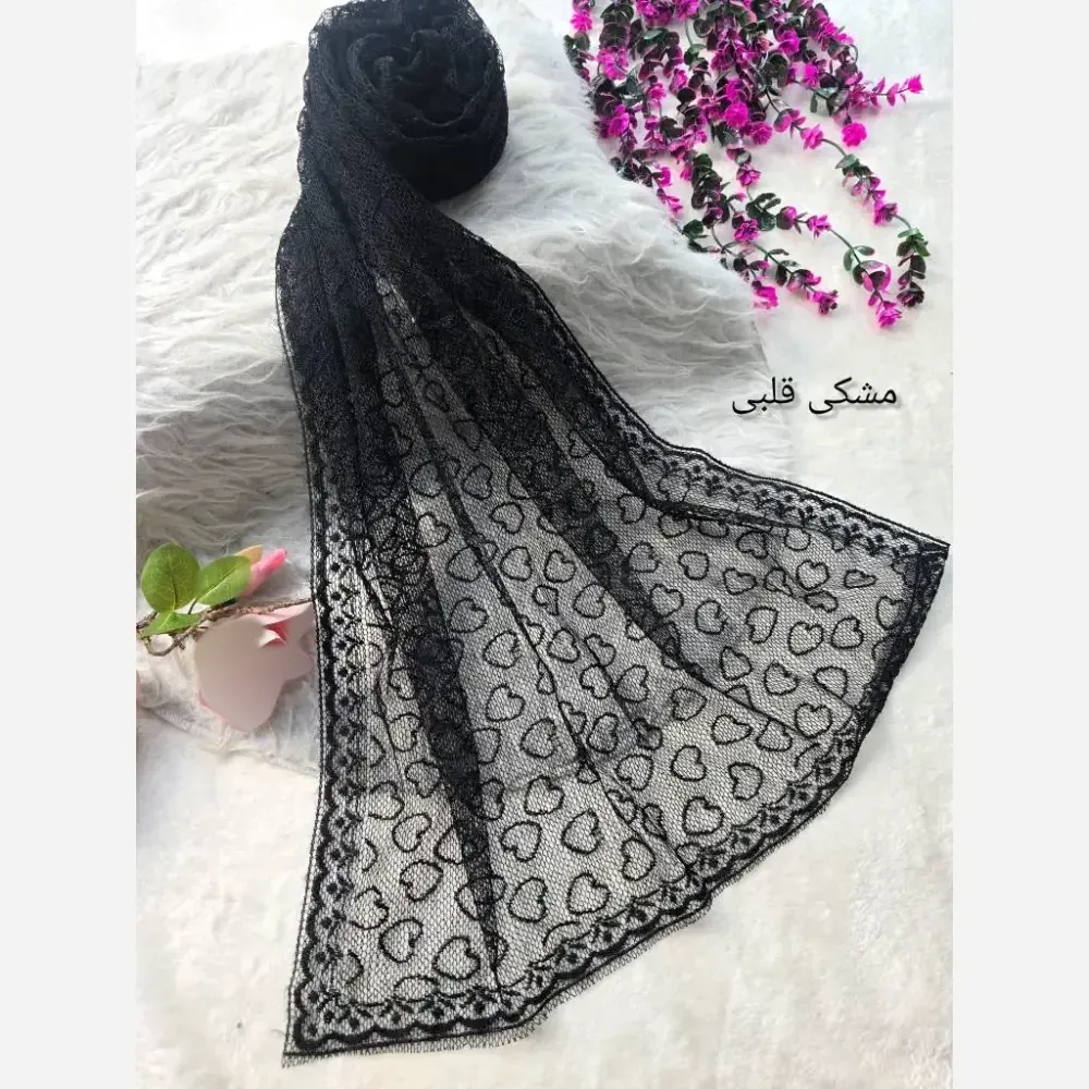 شال تور دانتل با حاشیه دانتل طرحدار در رنگ بندی متنوع فری سایز