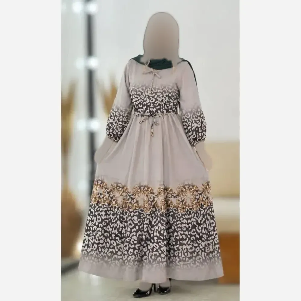مانتو ساحلی زعفران بوگاتی فری سایز کرم کله غازی قد 130 سانت