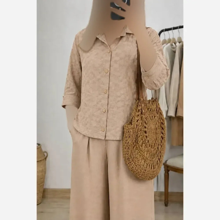 شومیز شکوفه مراکشی ابریشم دانتل فری سایز 36 تا 46