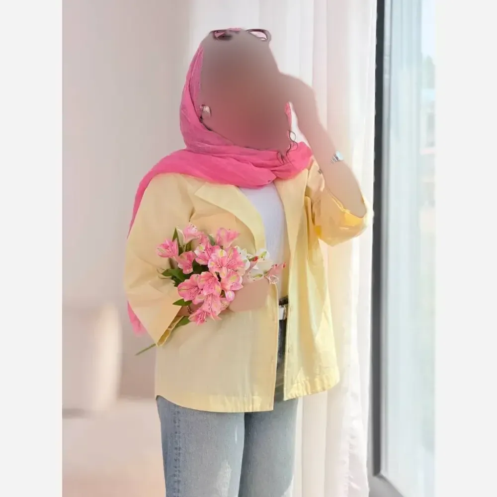 شومیز آستین فلشی پناه زنانه جنس پری ایرانی سایز فری 38 تا 46 در رنگ های مشکی، شکلاتی، سورمهای، صورتی، زرد و آبی
