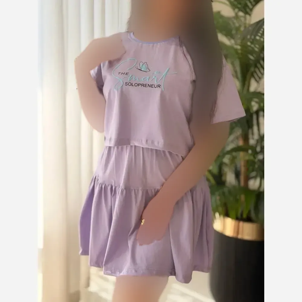 ست کراپ و دامن مدل ساشا جنس پنبه درجه یک سایز فری 36 تا 46