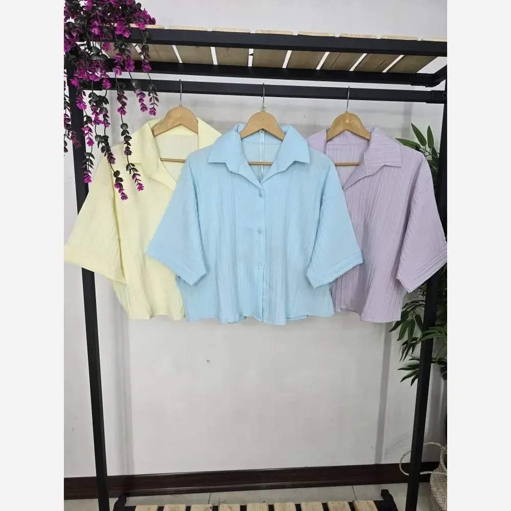 شومیز کراپ باکسی آیوا پلاس رنگبندی متنوع سایز فری تا 48