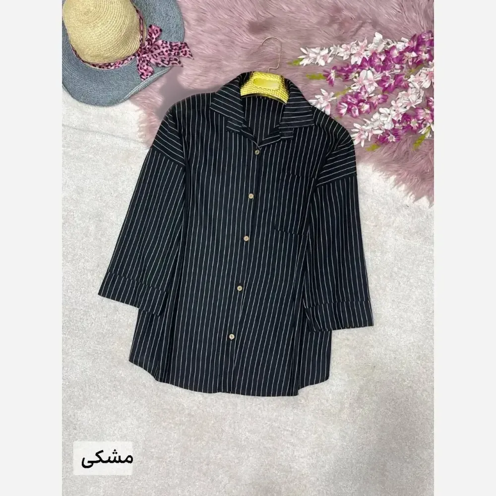 شومیز دیپلمات ضحا جنس مراکشی فری سایز 38 تا 48 مشکی سفید طوسی