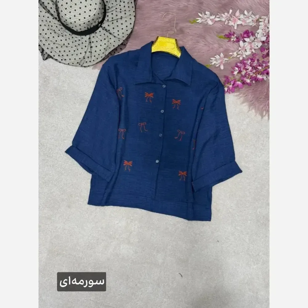 شومیز گلدوزی میرا شانتون زنانه فری سایز 38 تا 46