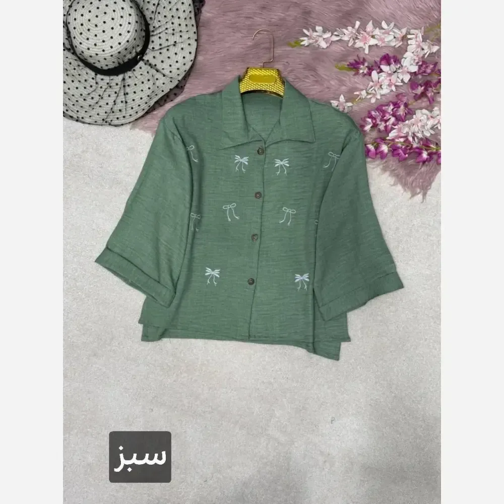 شومیز گلدوزی میرا شانتون زنانه فری سایز 38 تا 46