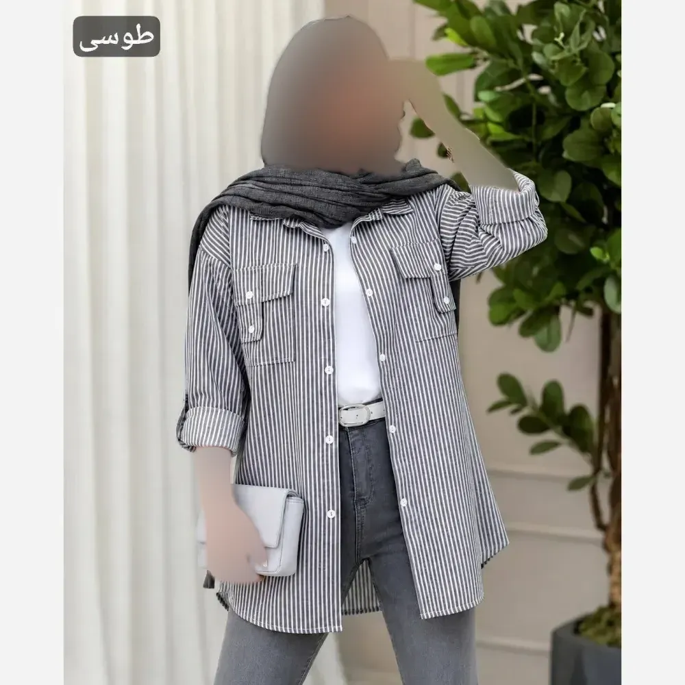 مانتو جیب صلیب مریدا تترون نخ اعلا فری سایز طوسی آبی صورتی