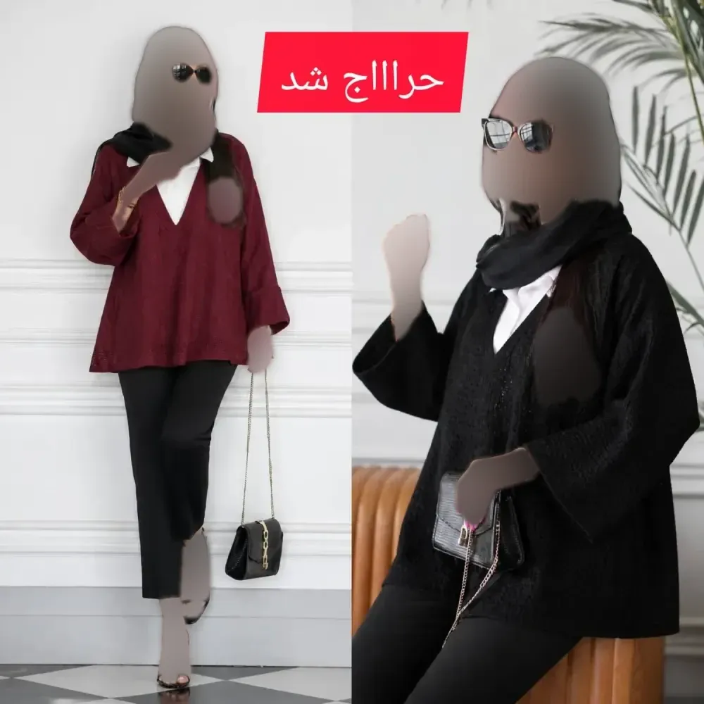 شومیز نیلوفر مراکشی یقه سفید زنانه فری سایز بژ نوکمدادی