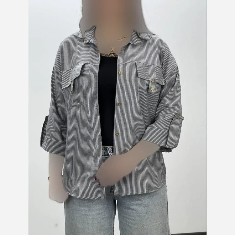 شومیز صلیبی ستاره زنانه جنس لنین کتان فری سایز رنگبندی متنوع