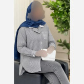 شومیز دیپلمات یقه سفید لنین پنبه فری سایز 36تا46 خنک بی نیاز از اتو