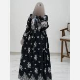 پیراهن ساحلی زنانه زنبق فلورنخ درجه یک فری سایز مشکی سورمه ای نسکافه ای کله غازی
