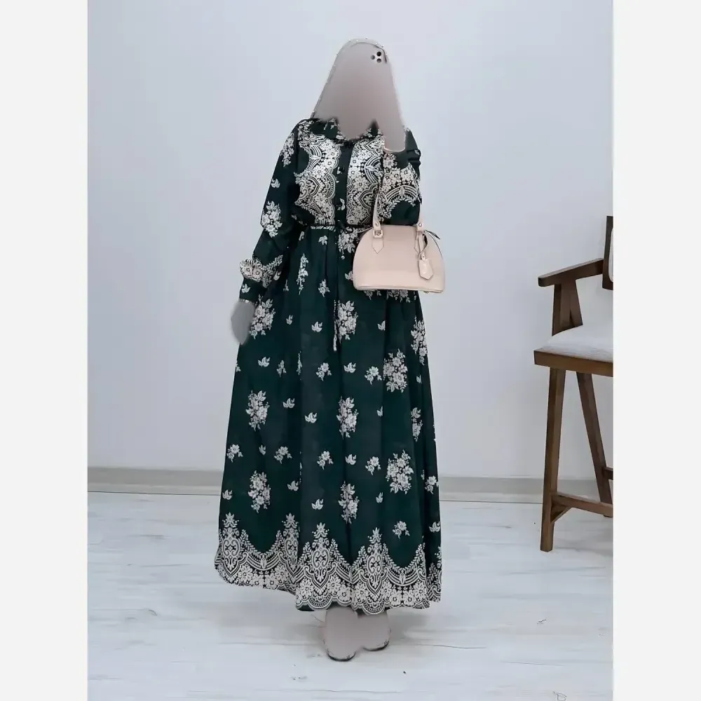 پیراهن ساحلی زنانه زنبق فلورنخ درجه یک فری سایز مشکی سورمه ای نسکافه ای کله غازی