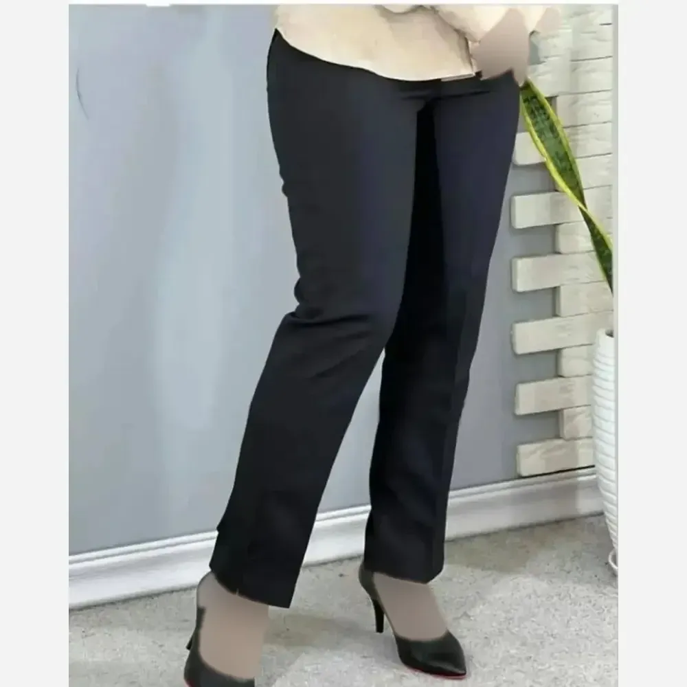 شلوار راسته مازراتی مشکی قد 100 چاکدار سایز بزرگ
