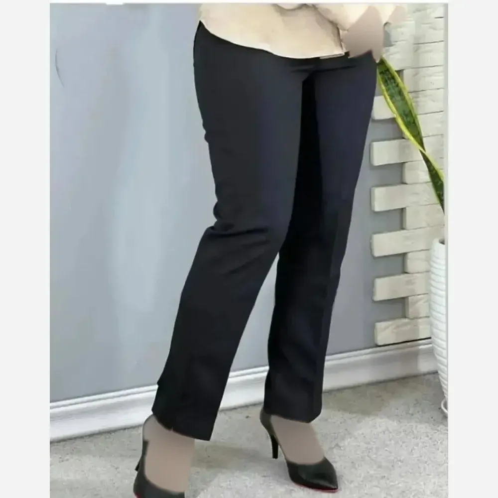 شلوار راسته مازراتی مشکی قد 100 چاکدار سایز بزرگ