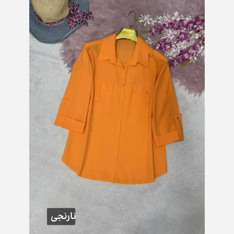 شومیز زنانه جیب صلیبی جنس پری خنک و سبک سایز فری 38 تا 48