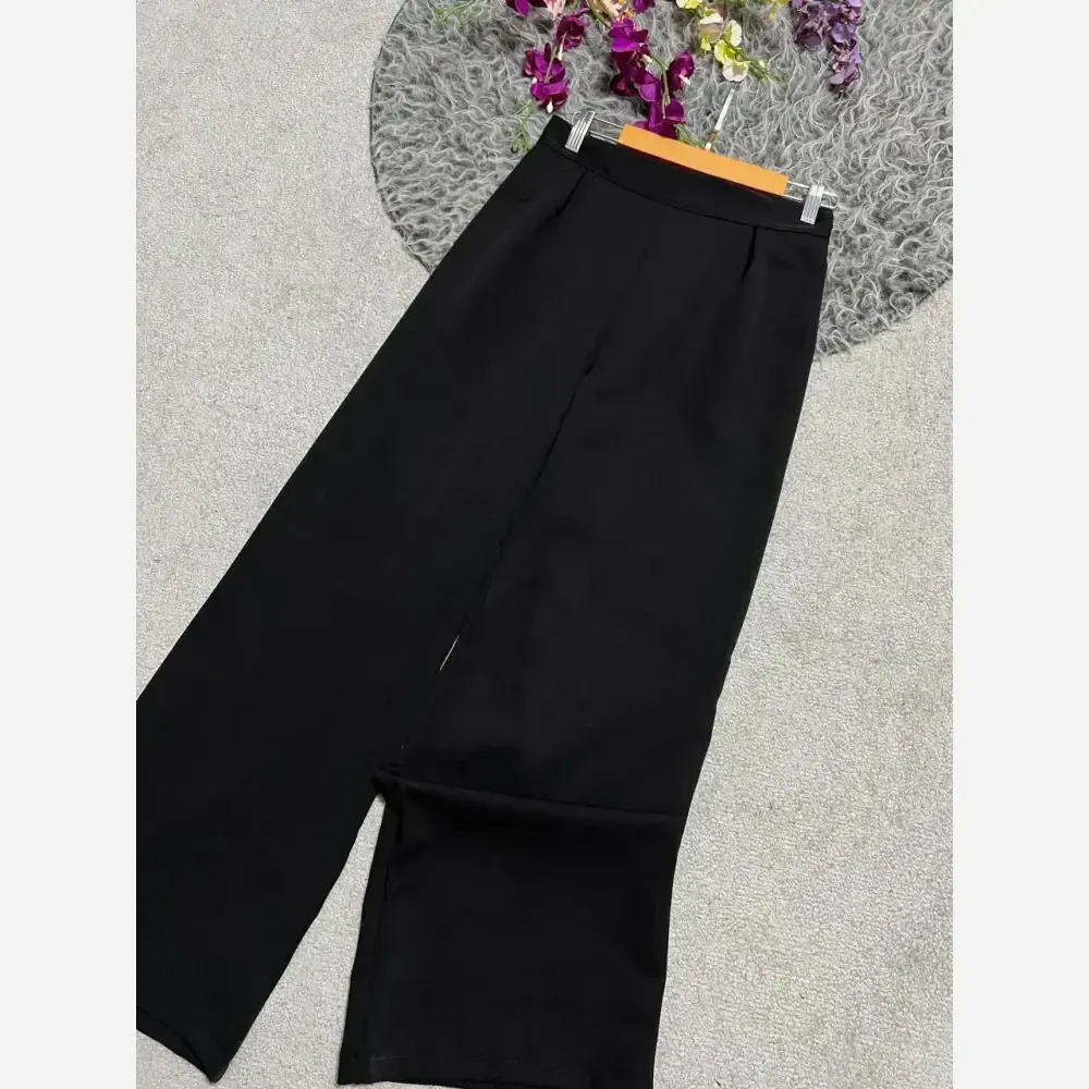 شلوار بگ پارچه ای کرپ مازراتی مشکی قد 102 زنانه سایز 1 تا 4