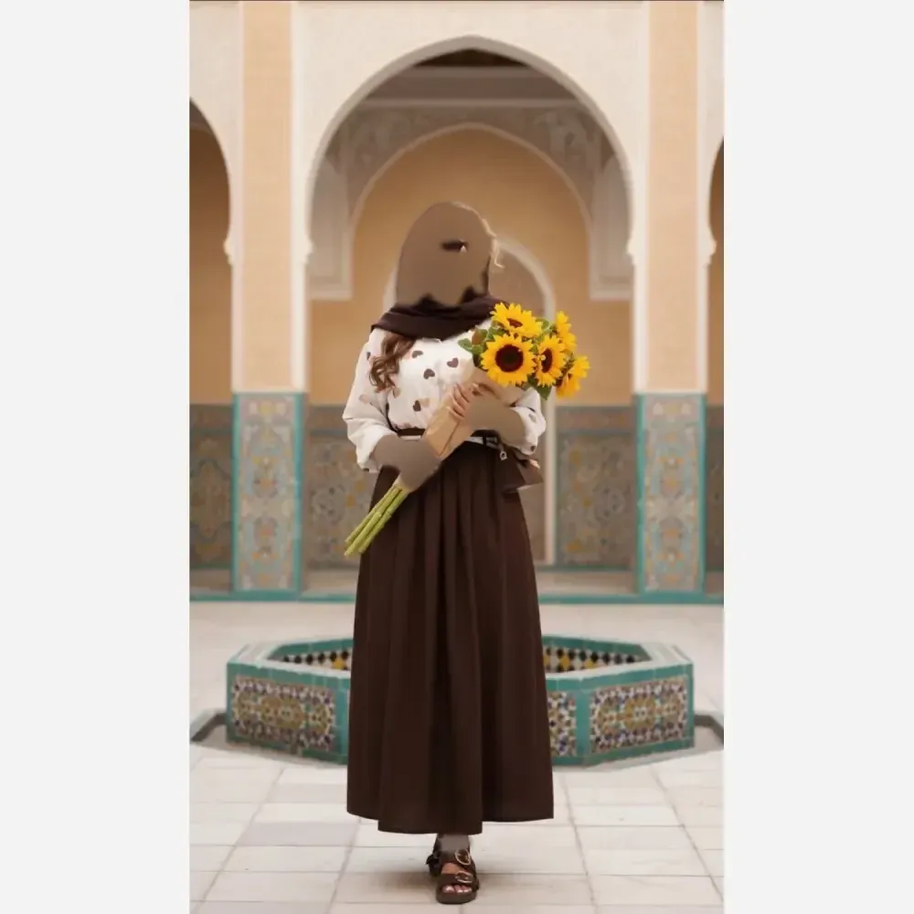 ست سه تیکه قلبی شومیز بوگاتی دامن کتان اعلا فری سایز