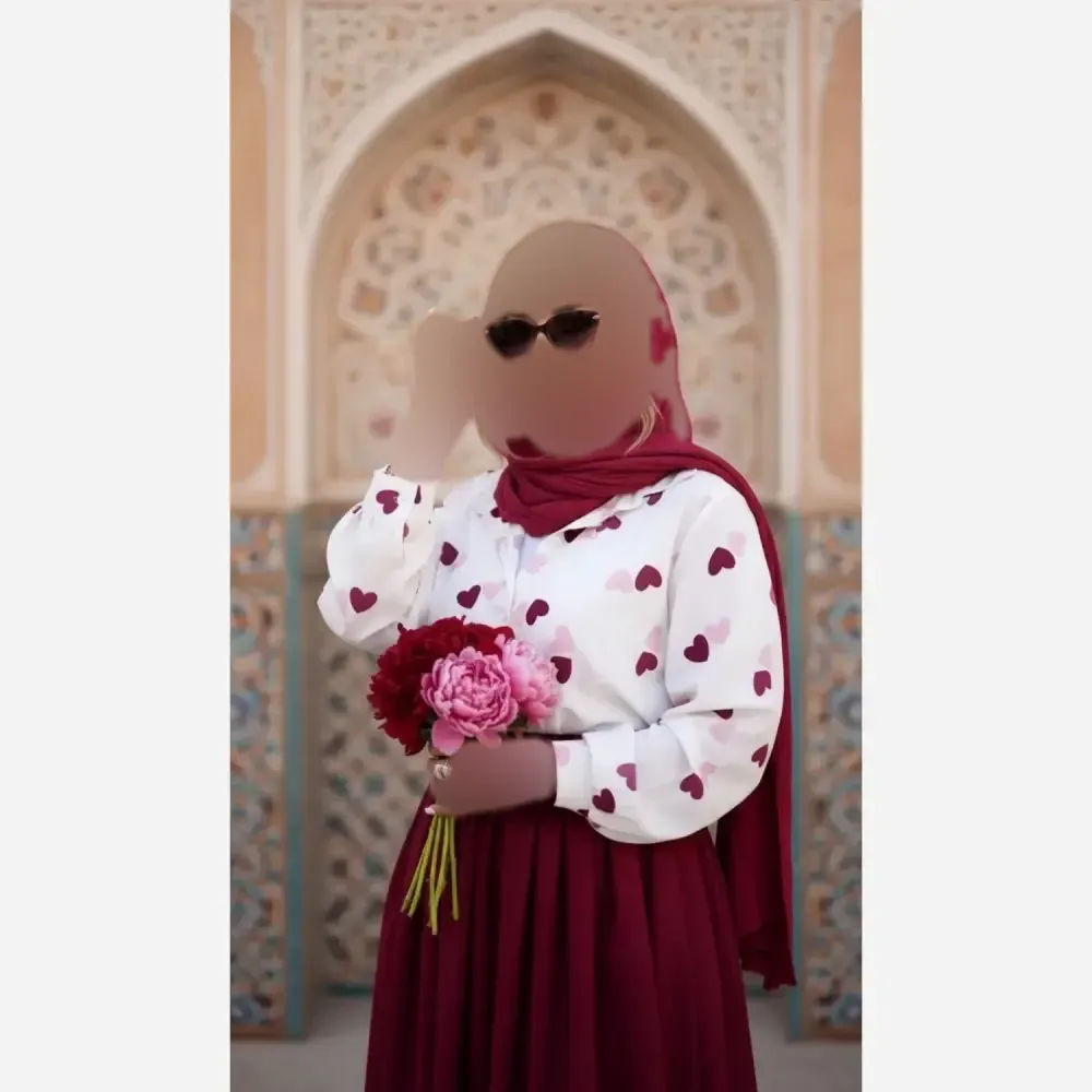 ست سه تیکه قلبی شومیز بوگاتی دامن کتان اعلا فری سایز
