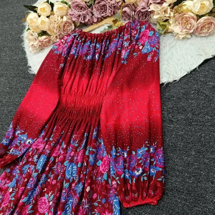 پیراهن بلند نخی زنانه فری سایز 38 تا 48