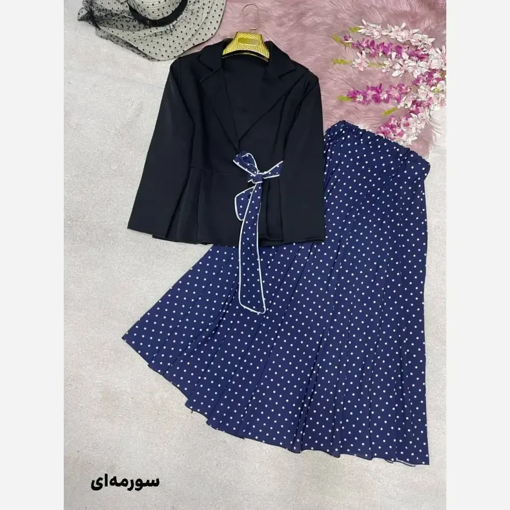 ست کت دامن دایان کرپ مازراتی بوگاتی فری سایز 38 تا 44