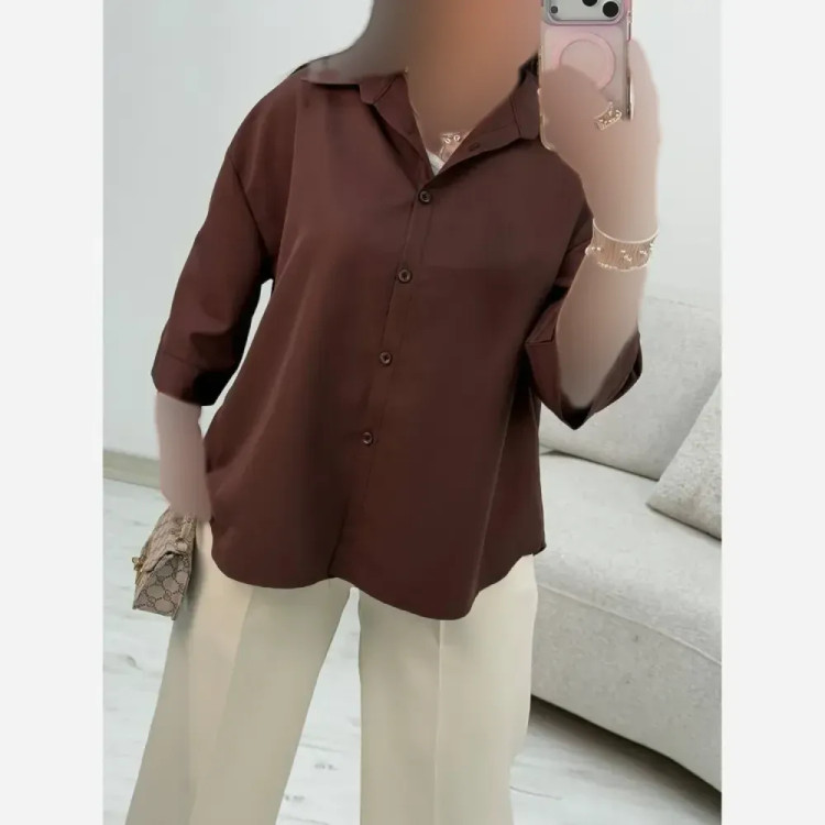 شومیز پاستیلی وانیا فری سایز 38 تا 48 جنس پری خنک و سبک