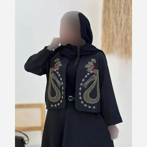 کت و دامن مشکی مازراتی گلدوزی شده مدل ثمر سایز فری 38 تا 46