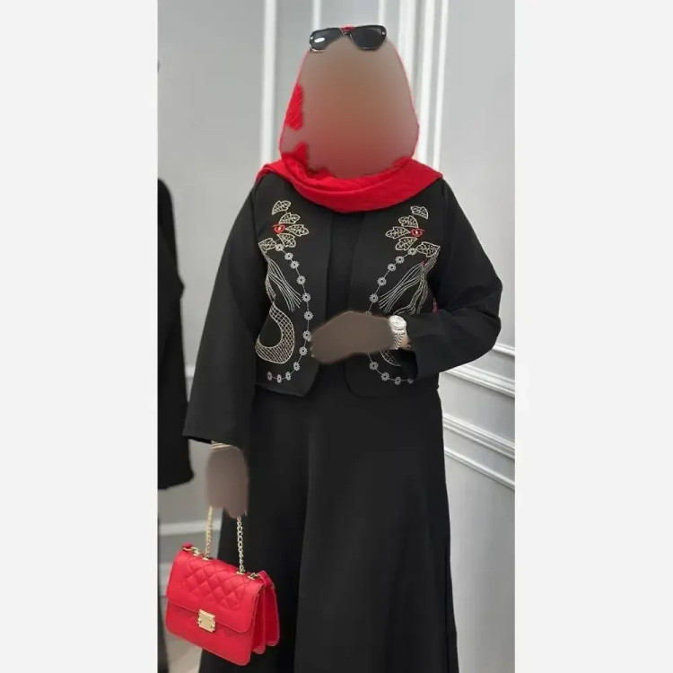 کت و دامن مشکی مازراتی گلدوزی شده مدل ثمر سایز فری 38 تا 46
