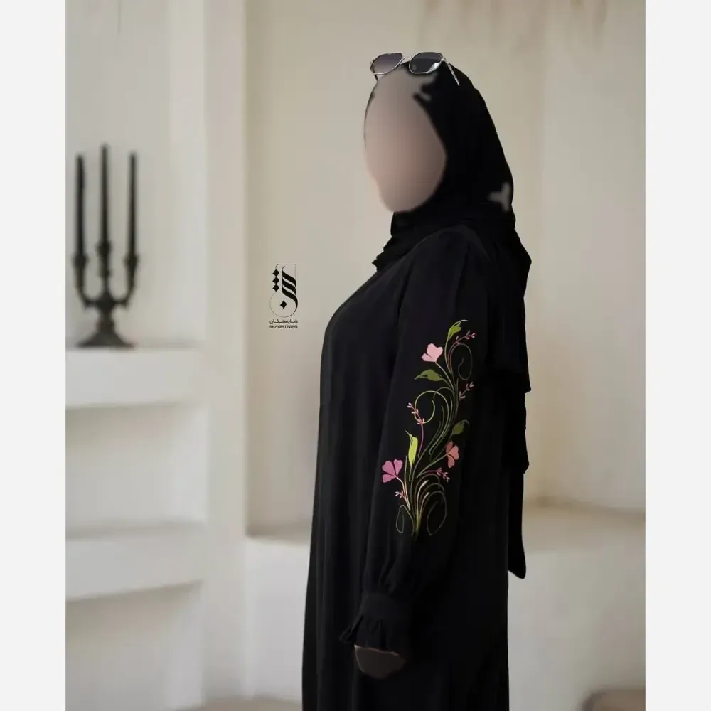 عبا فرشته مشکی الیزه درجه یک تنخور عالی شیک کیفیت تضمینی قد 135 مناسب سایز 38 تا 52