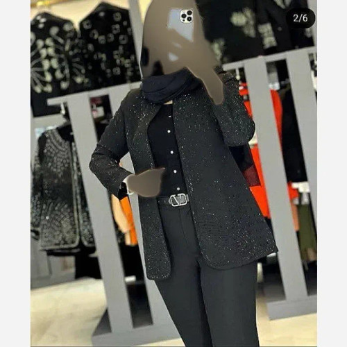 ست کت و شلوار مجلسی زنانه دیبا جنس مازراتی درجه یک