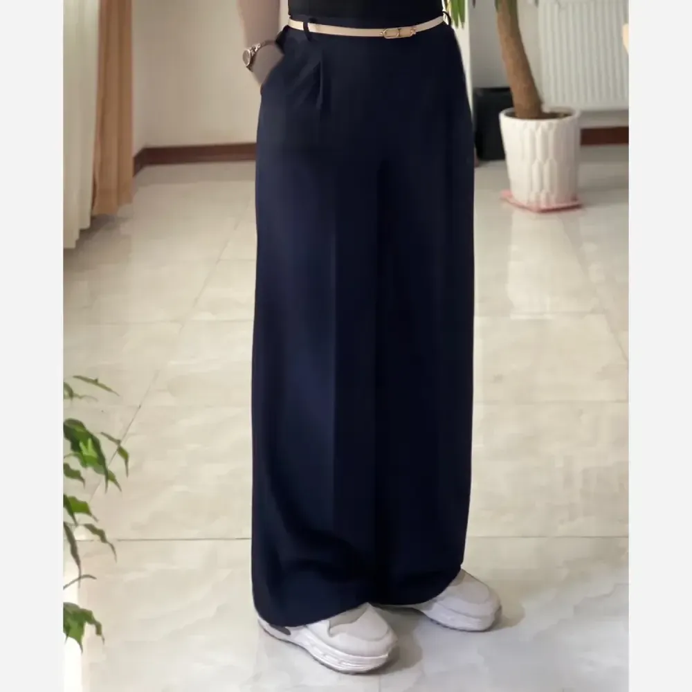 شلوار زنانه کرپ مورگان مجلسی و روزمره جیبدار