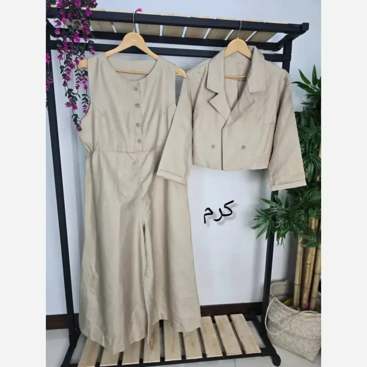 ست کت اورال غنچه جنس شانتون ژاکارد فری سایز